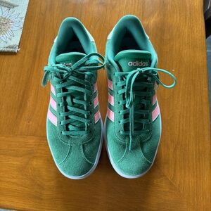 Adidas Women's Teal and Pink Sneakers